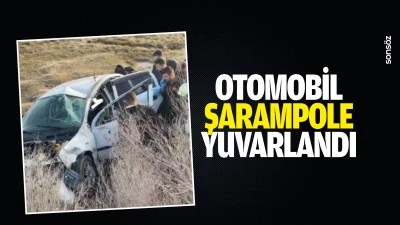Otomobil şarampole yuvarlandı