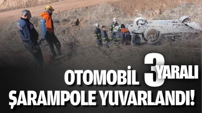 Otomobil şarampole yuvarlandı!