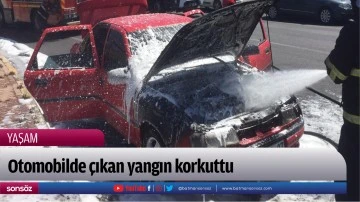 Otomobilde &ccedil;ıkan yangın korkuttu