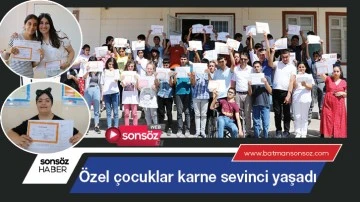&Ouml;zel &ccedil;ocuklar karne sevinci yaşadı