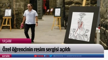 &Ouml;zel &ouml;ğrencinin resim sergisi a&ccedil;ıldı