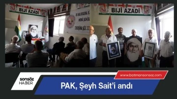 PAK, Şeyh Sait&rsquo;i andı