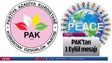PAK&rsquo;tan 1 Eyl&uuml;l mesajı;