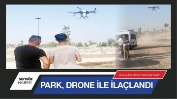 Park, drone ile ilaçlandı
