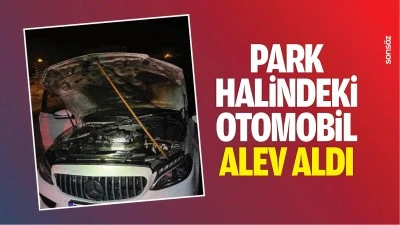 Park halindeki otomobil alev aldı