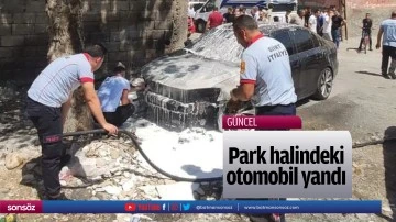 Park halindeki otomobil yandı