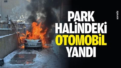 Park halindeki otomobil yandı