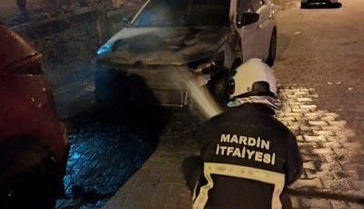 Park halindeki otomobil yandı