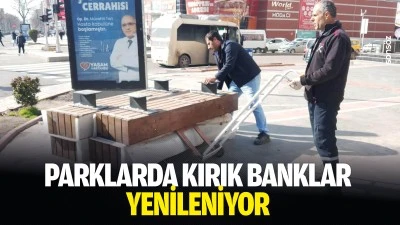 Parklarda kırık banklar yenileniyor