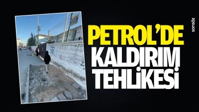 Petrol&rsquo;de kaldırım tehlikesi