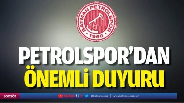 PETROLSPOR'DAN &Ouml;NEMLİ DUYURU