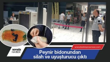 Peynir bidonundan silah ve uyuşturucu &ccedil;ıktı