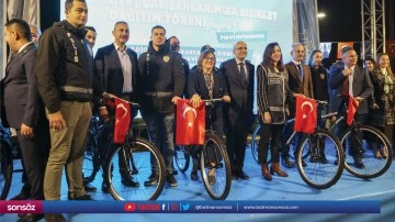 Polis memurlarına bisiklet dağıtıldı