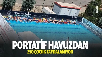 Portatif havuzdan 250 &ccedil;ocuk faydalanıyor