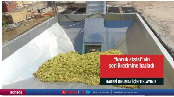 "koruk ekşisi"nin seri &uuml;retimine başladı