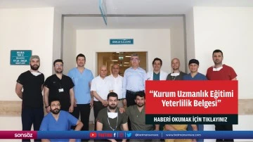 "Kurum Uzmanlık Eğitimi Yeterlilik Belgesi"