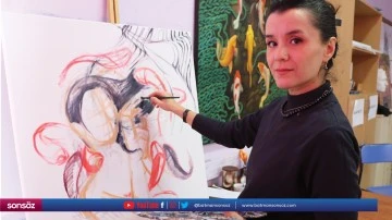 Rabia &ouml;ğretmen resim tutkusunu &ouml;ğrencilere aşılıyor