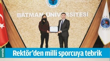 REKT&Ouml;R&rsquo;DEN MİLLİ SPORCUYA TEBRİK