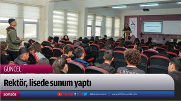 Rekt&ouml;r, lisede sunum yaptı