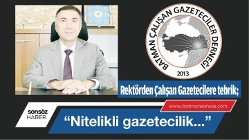Rekt&ouml;rden &Ccedil;alışan Gazetecilere tebrik