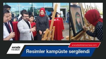 Resimler kamp&uuml;ste sergilendi