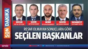 Resmi olmayan sonu&ccedil;lara g&ouml;re se&ccedil;ilen başkanlar 