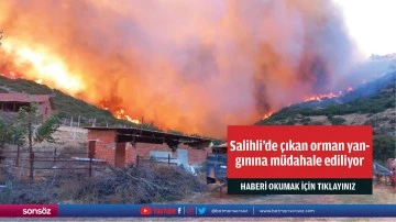 Salihli'de &ccedil;ıkan orman yangınına m&uuml;dahale ediliyor