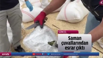 Saman &ccedil;uvallarından esrar &ccedil;ıktı