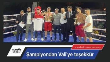 Şampiyondan Vali&rsquo;ye teşekk&uuml;r
