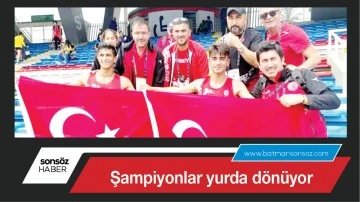 Şampiyonlar yurda d&ouml;n&uuml;yor
