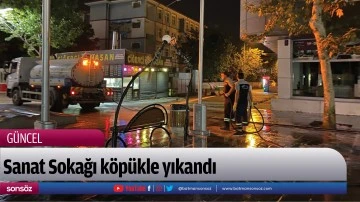 Sanat Sokağı k&ouml;p&uuml;kle yıkandı
