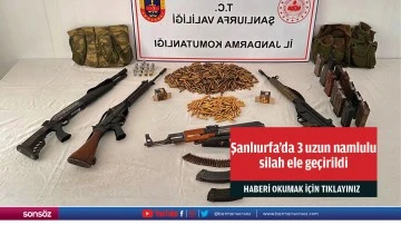 Şanlıurfa'da 3 uzun namlulu silah ele ge&ccedil;irildi