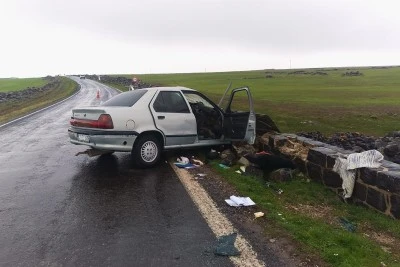 Şanlıurfa'da duvara &ccedil;arpan otomobildeki 5 kişi yaralandı