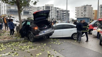 Şanlıurfa'da iki otomobilin &ccedil;arpışması sonucu 2 kişi yaralandı