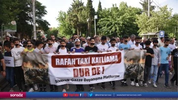 Şanlıurfa'da "sessiz y&uuml;r&uuml;y&uuml;ş" ile İsrail protesto edildi