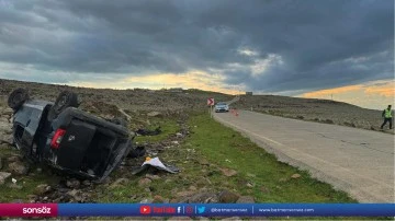 Şanlıurfa'da şarampole devrilen otomobilde 1 kişi &ouml;ld&uuml;