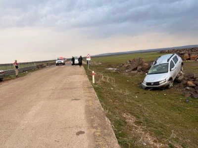 Şanlıurfa'da şarampole devrilen otomobildeki 2 kişi yaralandı
