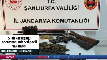 Şanlıurfa'da silah ka&ccedil;ak&ccedil;ılığı operasyonunda 5 ş&uuml;pheli yakalandı