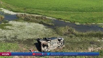 Şarampole devrilen hafif ticari ara&ccedil;taki 9 kişi yaralandı