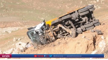 Şarampole devrilen kamyonun s&uuml;r&uuml;c&uuml;s&uuml; yaralandı