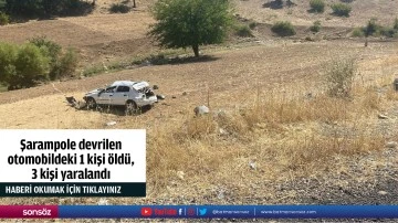 Şarampole devrilen  otomobildeki 1 kişi &ouml;ld&uuml;,  3 kişi yaralandı