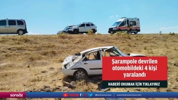 Şarampole devrilen otomobildeki 4 kişi yaralandı
