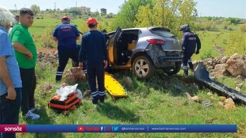 Şarampole devrilen otomobilin s&uuml;r&uuml;c&uuml;s&uuml; yaralandı