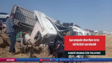 Şarampole devrilen tırın s&uuml;r&uuml;c&uuml;s&uuml; yaralandı