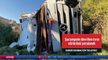 Şarampole devrilen tırın s&uuml;r&uuml;c&uuml;s&uuml; yaralandı