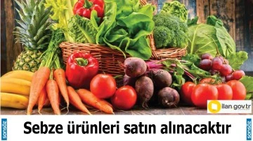 Sebze &uuml;r&uuml;nleri satın alınacaktır