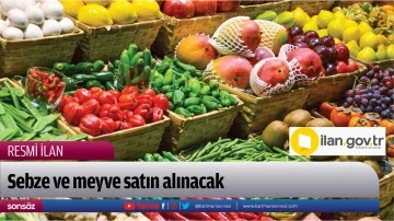 Sebze ve meyve satın alınacak
