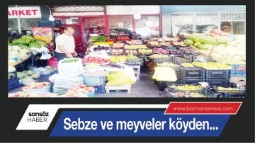 Sebze ve meyveler k&ouml;yden...