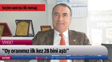 Se&ccedil;im sonrası ilk mesaj;