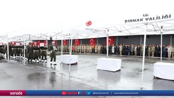 Şehit olan 9 asker i&ccedil;in Şırnak'ta t&ouml;ren yapıldı